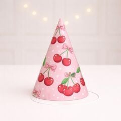 Kiraz Teması Parti Şapkası 4 Adet