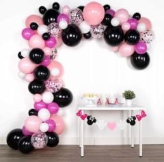 PEMBE SİYAH BALON ZİNCİRİ