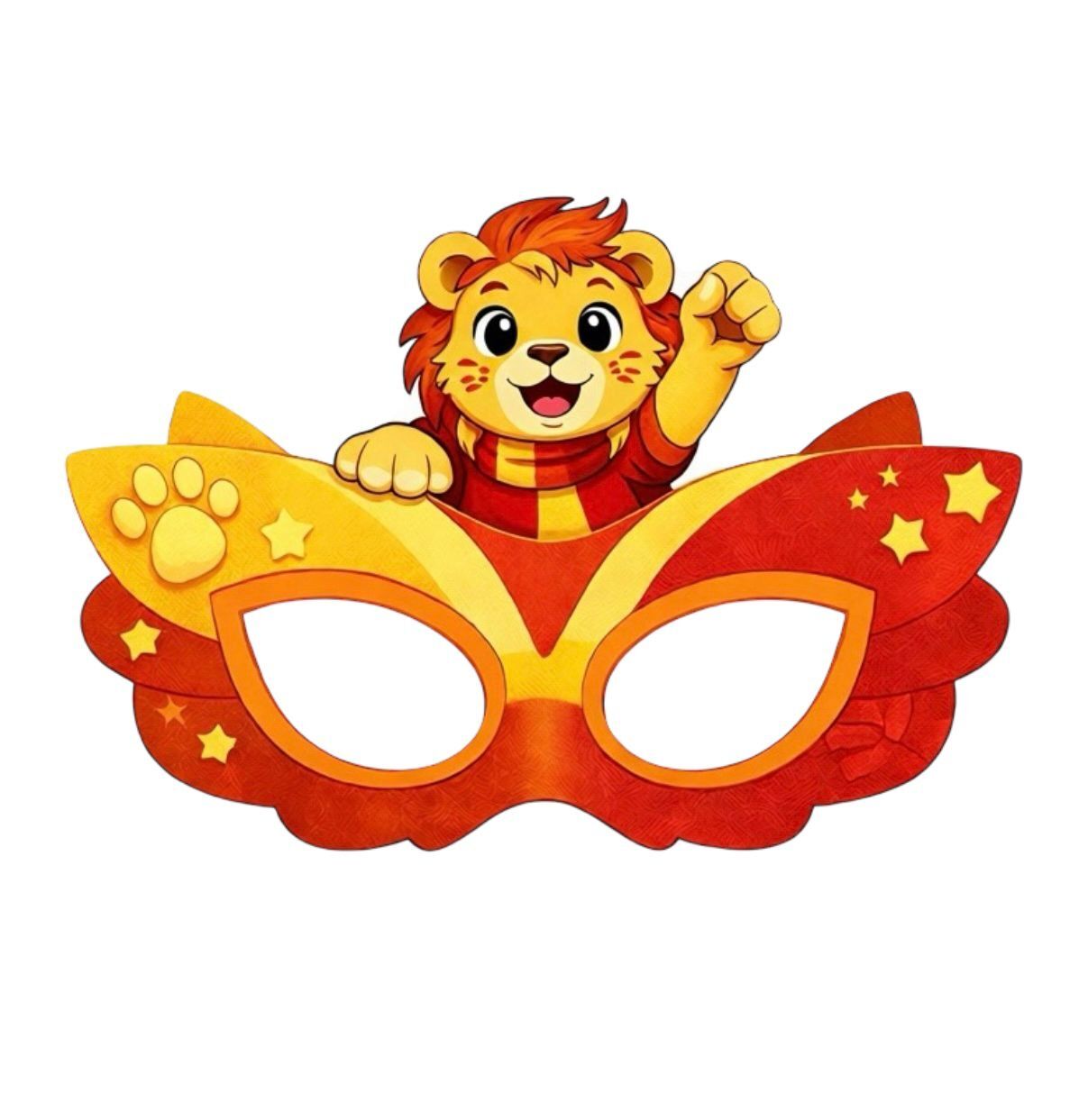 Aslan Karton Maske 6 Adet