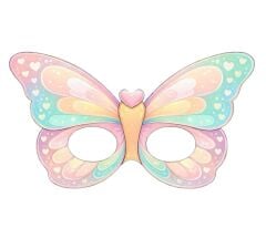 Kelebek Teması Karton Maske 6 Adet