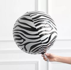 4d Küre Zebra Folyo Balon