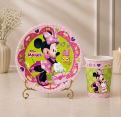 Minnie Mouse Karton Tabak Bardak 8 Adet