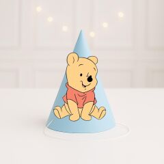 3d Mavi Winnie The Pooh Parti Şapkası