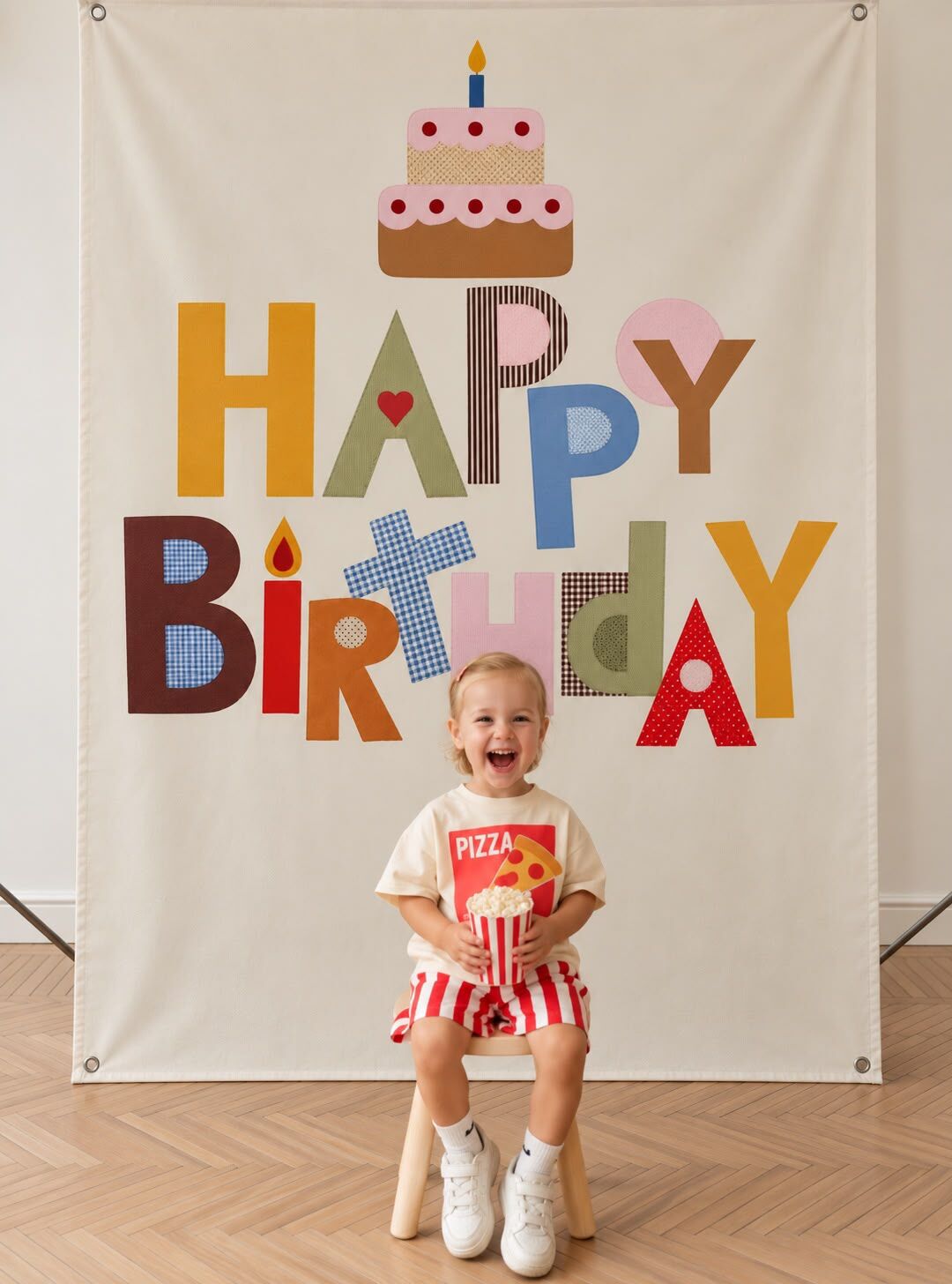 Renkli Happy Birthday Duvar Örtüsü