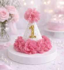 Beyaz Gül Kurusu Çiçekli Kukuleta 1 Yaş