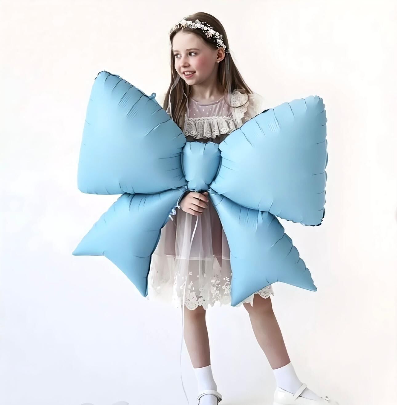 Saten Fiyonk Folyo Balon Mavi