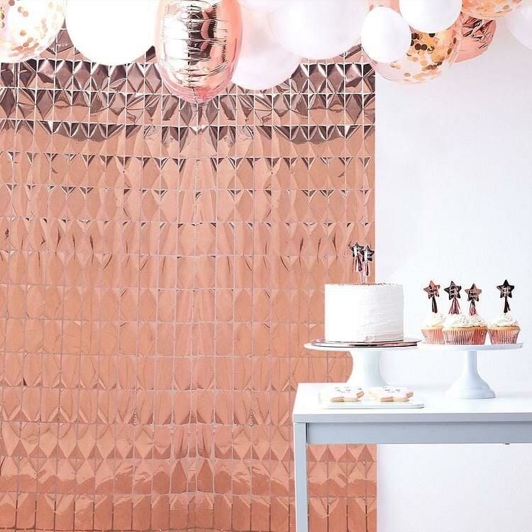 Rosegold Küp Parti Perdesi