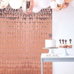 Rosegold Küp Parti Perdesi