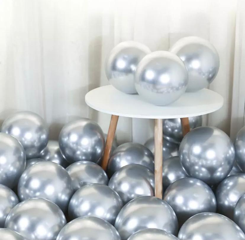 Gümüş Krom Balon 5 Adet