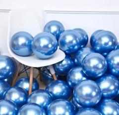 Mavi Krom Balon 5 Adet