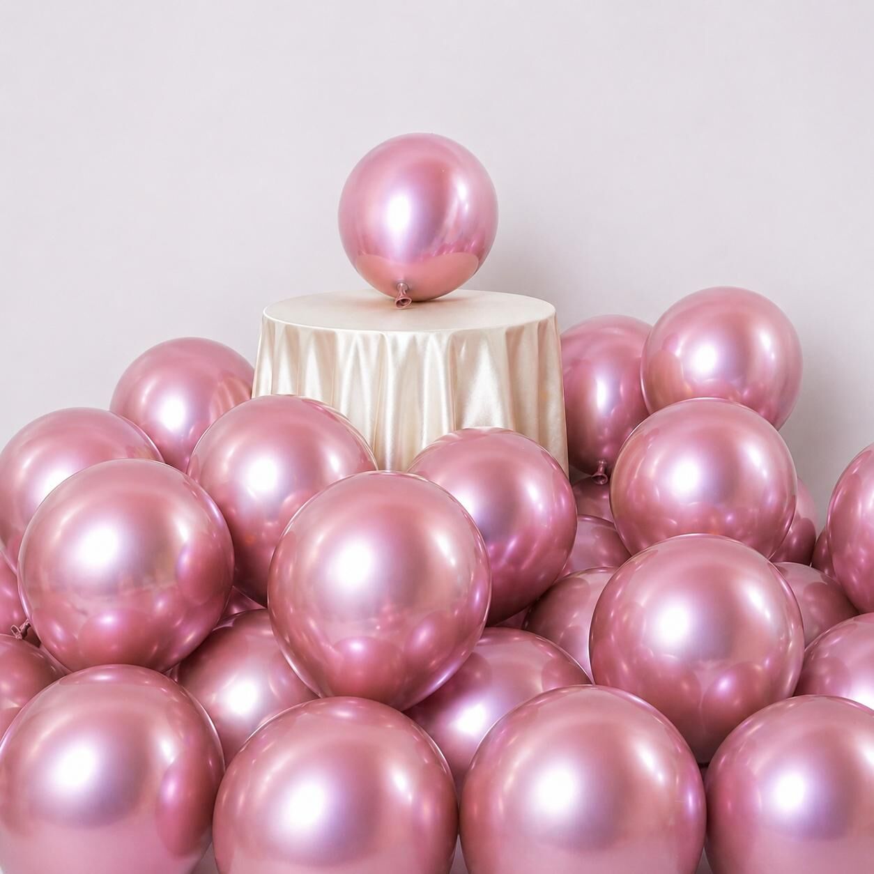 Pembe Krom Balon 5 Adet