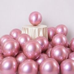 Pembe Krom Balon 5 Adet