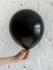 Siyah Metalik Balon 10 Adet