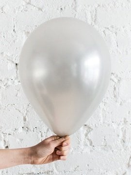 Gümüş Metalik Balon 10 Adet