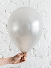 Gümüş Metalik Balon 10 Adet