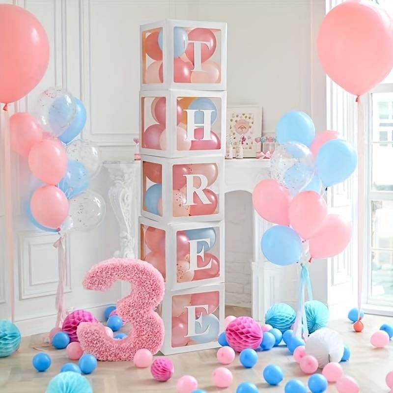 Three Beyaz Balon Kutusu 5 Adet