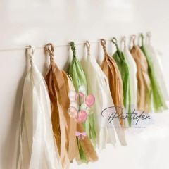 Beyaz Kahve Yeşil Püskül Kit