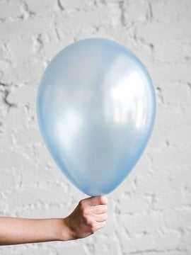 Mavi Metalik Balon 10 Adet