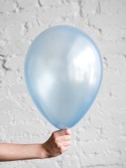 Mavi Metalik Balon 10 Adet