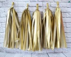 Altın Kağıt Sıralı Püskül 5 Adet