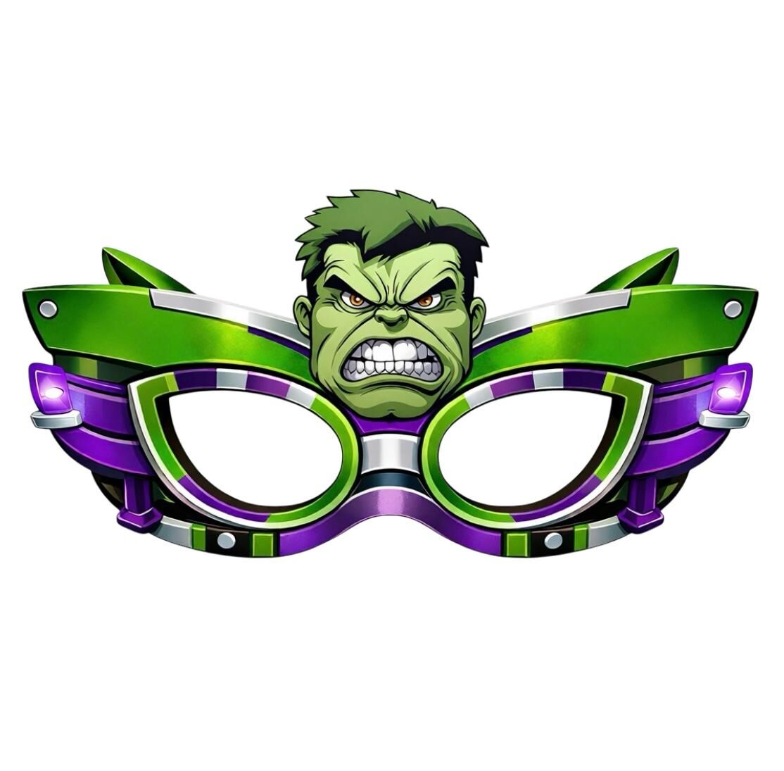 Hulk Karton Maske 6 Adet