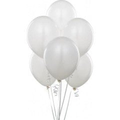 Beyaz Metalik Balon 10 Adet