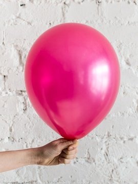 Fuşya Metalik Balon 10 Adet