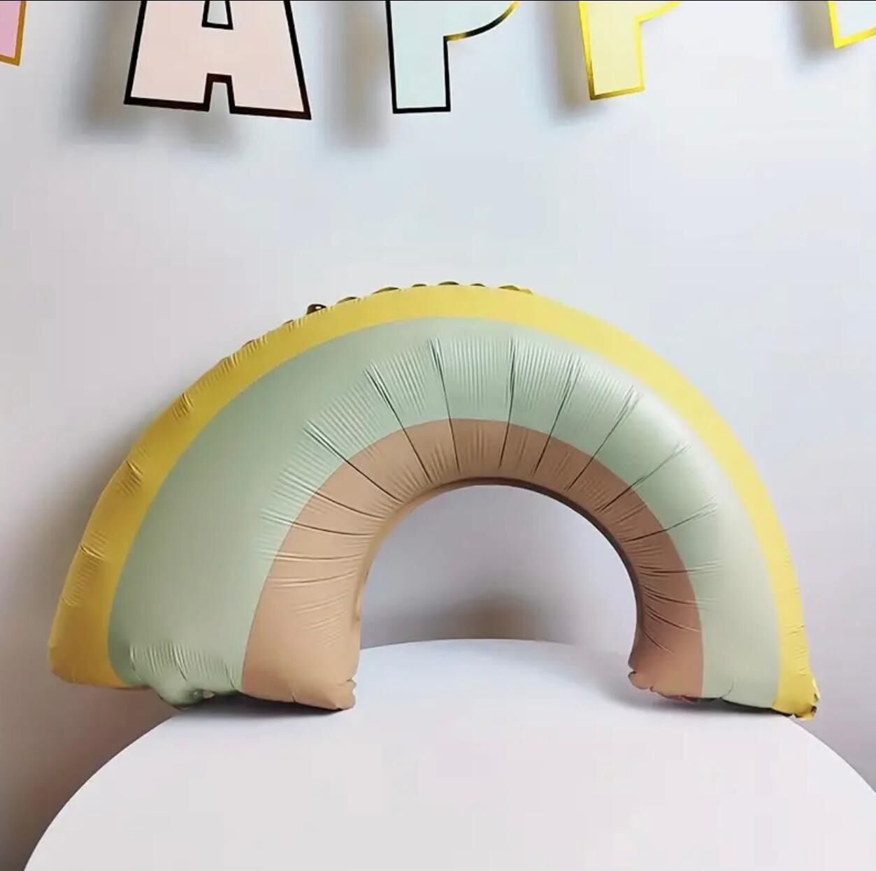 Sarı Retro Gökkuşagı Folyo Balon