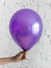 Mor Metalik Balon 10 Adet