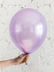 Lila Metalik Balon 10 Adet