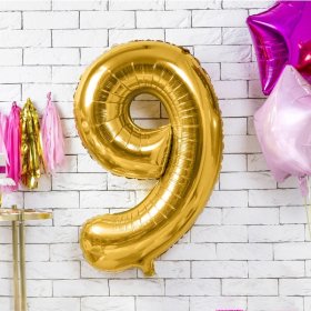 100CM 9 GOLD RAKAM BALON