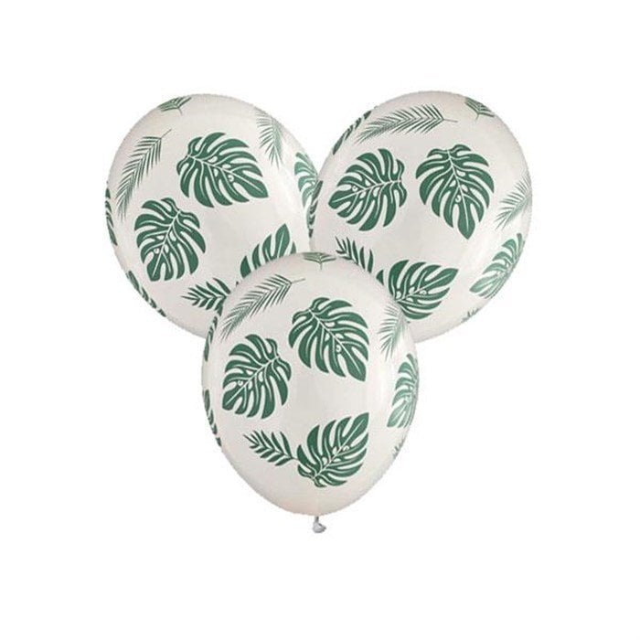 Beyaz Yaprak Teması Lateks Balon 5 Adet