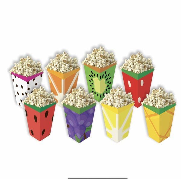 Meyve Temalı Mısır Popcorn Kutusu
