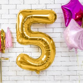 100CM 5 GOLD RAKAM BALON