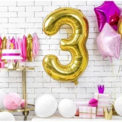 100CM 3 GOLD RAKAM BALON