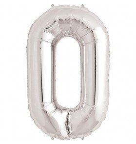 100CM 0 GÜMÜŞ RAKAM BALON