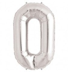 100CM 0 GÜMÜŞ RAKAM BALON