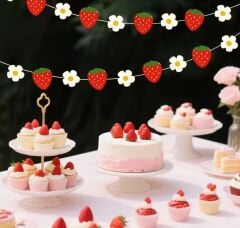 Çilek Teması Dekoratif Banner