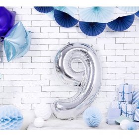 100CM 9 GÜMÜŞ RAKAM BALON
