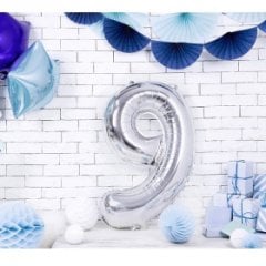 100CM 9 GÜMÜŞ RAKAM BALON