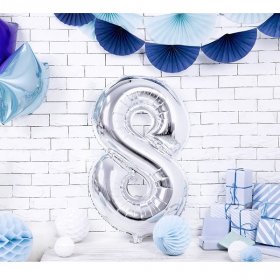 100CM 8 GÜMÜŞ RAKAM BALON