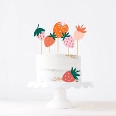 Çilek Teması Pasta Süsü