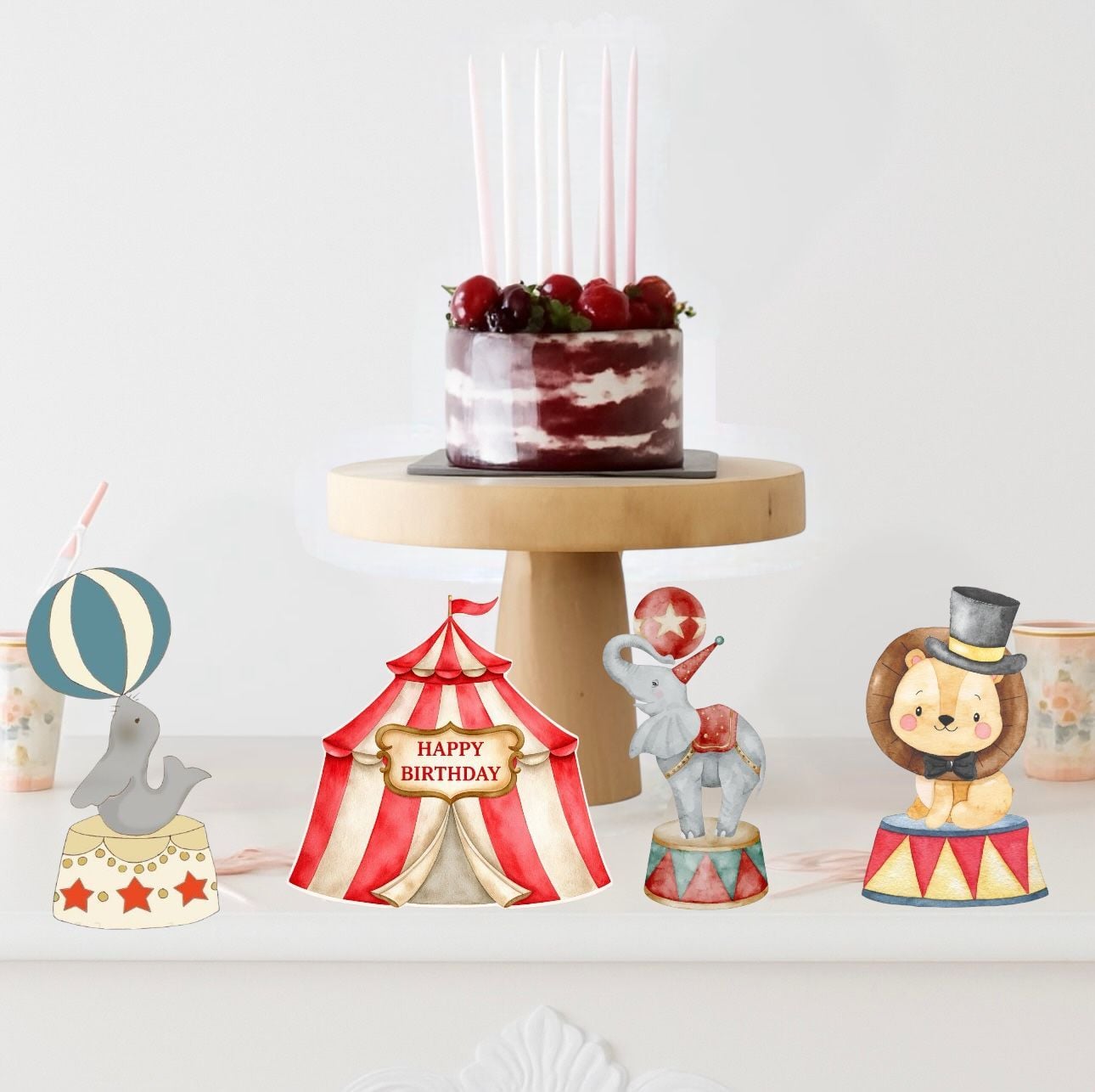Sirk Teması Masa Süsü 4 Adet