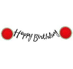 Karpuz İtalik Happy Birthday Yazısı