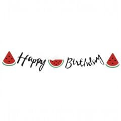 Karpuz İtalik Happy Birthday Yazısı