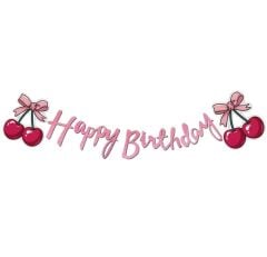 Kiraz İtalik Happy Birthday Yazısı