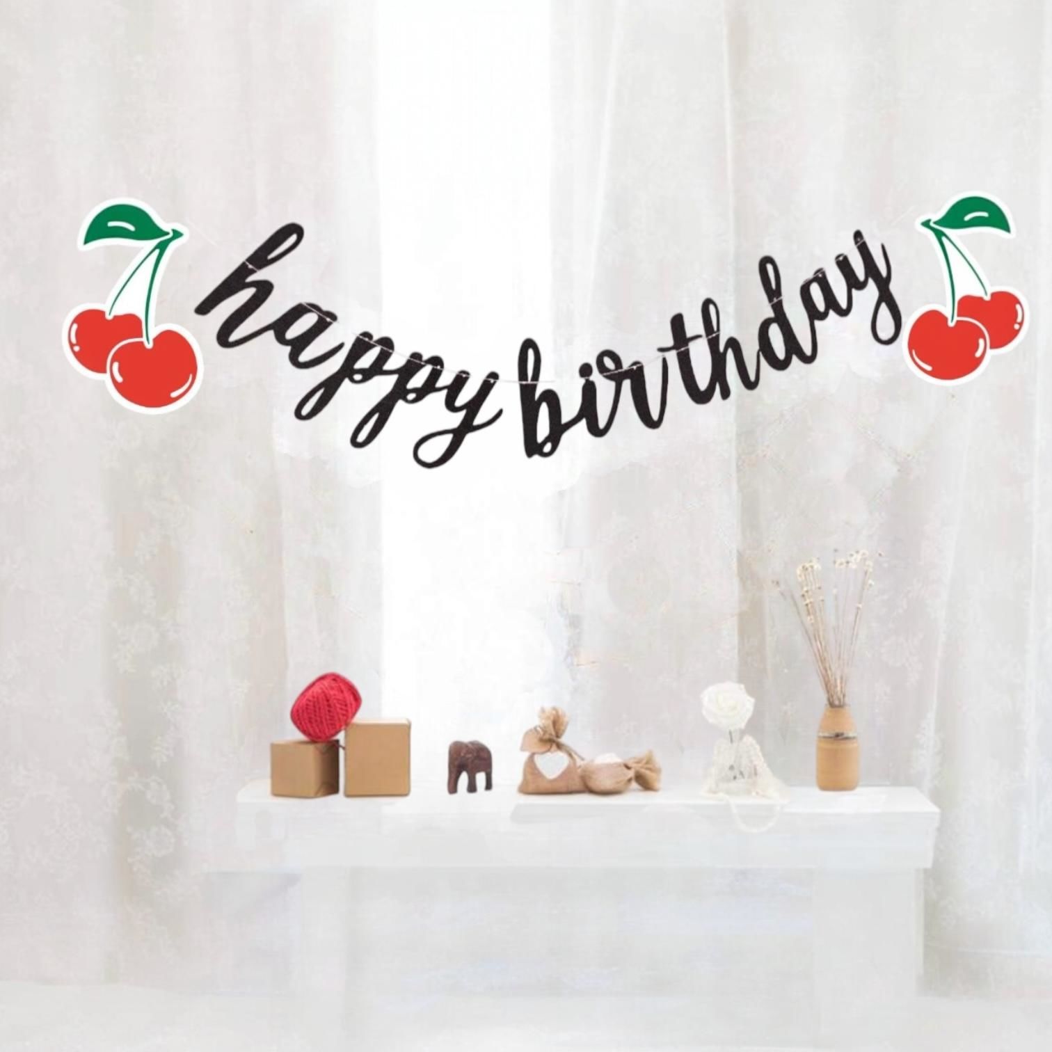 Kiraz İtalik Happy Birthday Yazısı