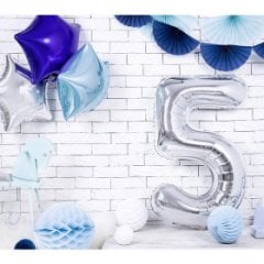 100CM 5 GÜMÜŞ RAKAM BALON
