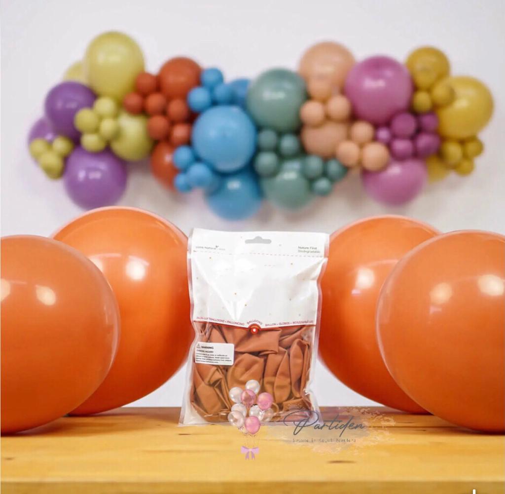 Yanık Turuncu Retro Balon 10 Adet