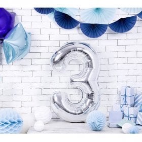 100CM 3 GÜMÜŞ RAKAM BALON